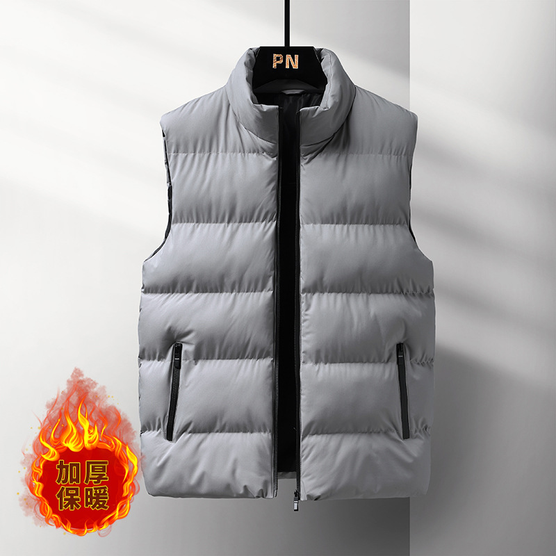 Transfronterizo otoño y invierno chaleco de hombre chaleco de color sólido marca de moda coreana engrosado caliente hombre gran camisa de hombro de pareja