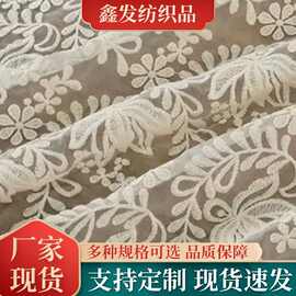 新款服饰辅料家纺蕾丝花边水溶网纱刺绣掀棉线欧根纱刺绣花边面料