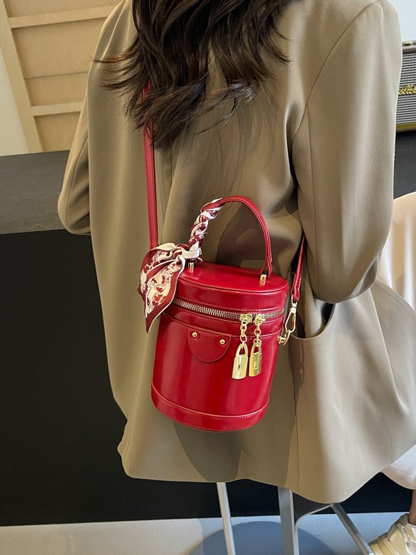 Bolso bandolera mujer 2025 nueva textura bolso de cubo portátil moda moda de alta gama estilo occidental práctico bolso de hombro