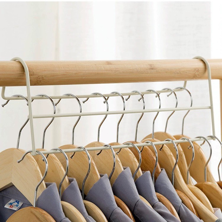 심플한 가정용 2층 옷걸이 정리 및 보관 랙 가정용 옷장 공간 절약형 옷걸이 비정상적인 후크 랙