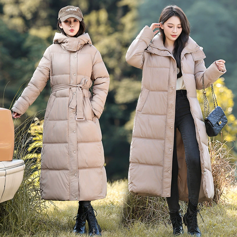 Европейская корейская хлопчатобумажная женская длинная тонкая хлопковая одежда