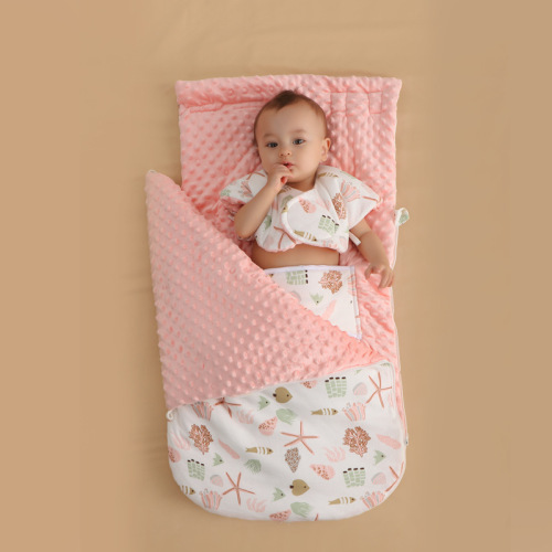 Newborn DouDou Blanket Swaddle for Babies - 100% Cotton Initial Wrapping for Autumn/Winter - Thick Baby Anti-Spook Sack and Sleep Bag