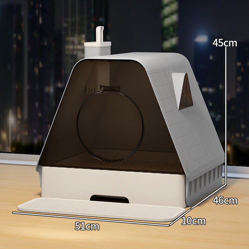 그레이 [51CM] 완전 밀폐형 탈취 + 페달 (모래 거부)