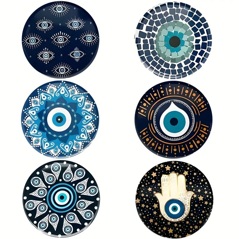 6Pcs Casual Style Wooden Coasters Set Wooden Art Coasters with Non-Slip Coasters Table Protection Gifts 6Pcs Casual Style Wooden Coasters Set Wooden Art Coasters with Non-Slip Coasters Table Protection Gifts