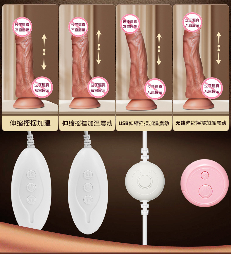 Realistic Silicone Dildo for Women, Soft Flesh-Like Adult Toy with Warming, Vibration and Telescopic APP Control — detail image 2