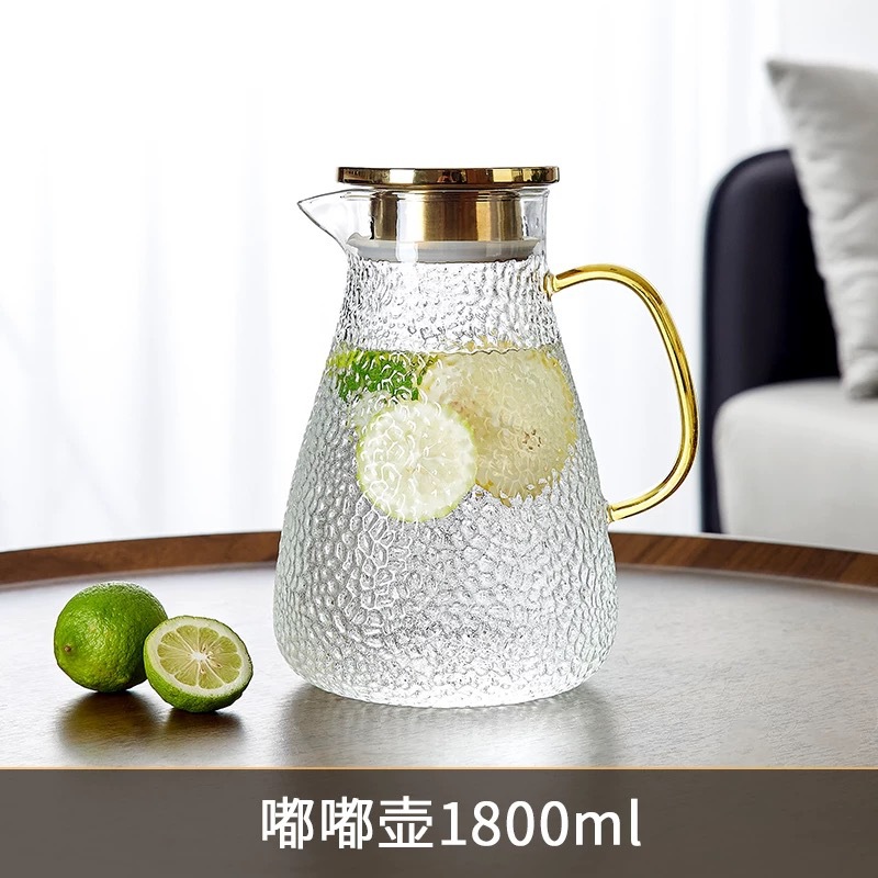 Botella de agua fría engrosada al por mayor vidrio de borosilicato resistente a altas temperaturas para el hogar de gran capacidad botella de agua hervida fría juego de tetera