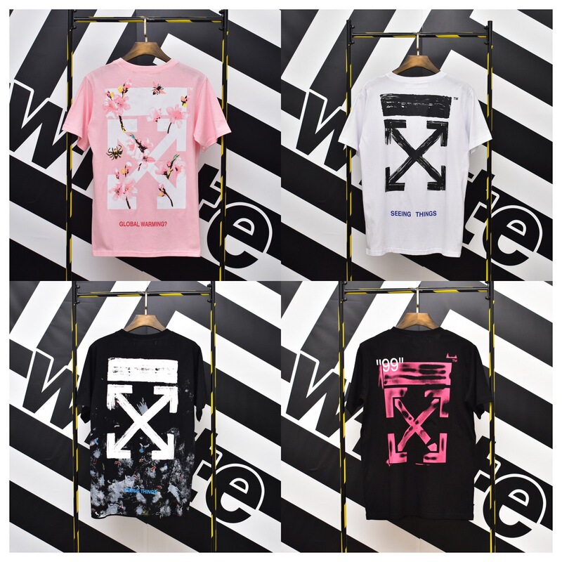 in stock and fast delivery European and American fashion brand summer new off-white high quality cotton men's and women's T-shirt printed short