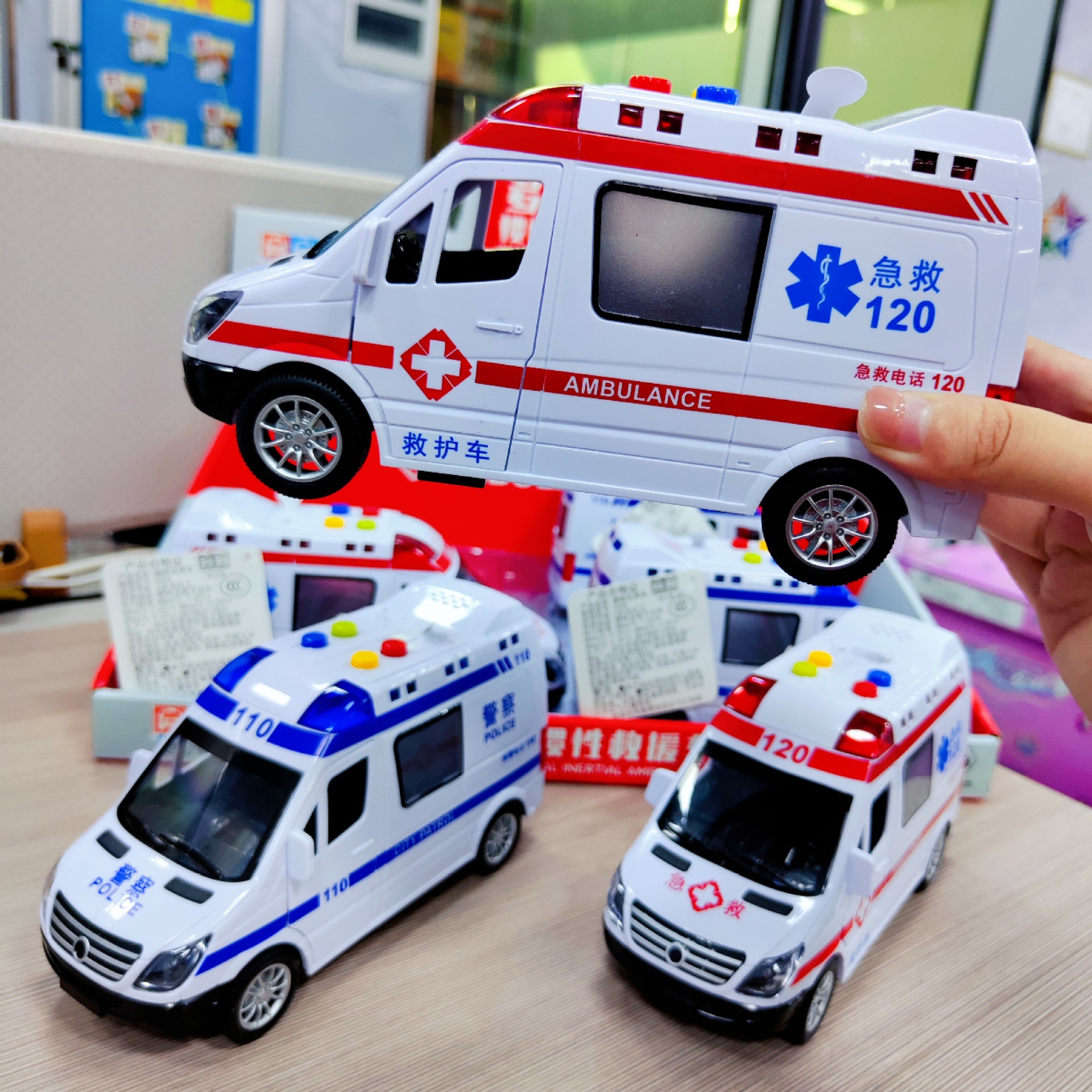 Multifunctional Inertial Simulation Rescue Vehicle Police Car Music Light Educational Children's Toys Infant Early Education Wholesale