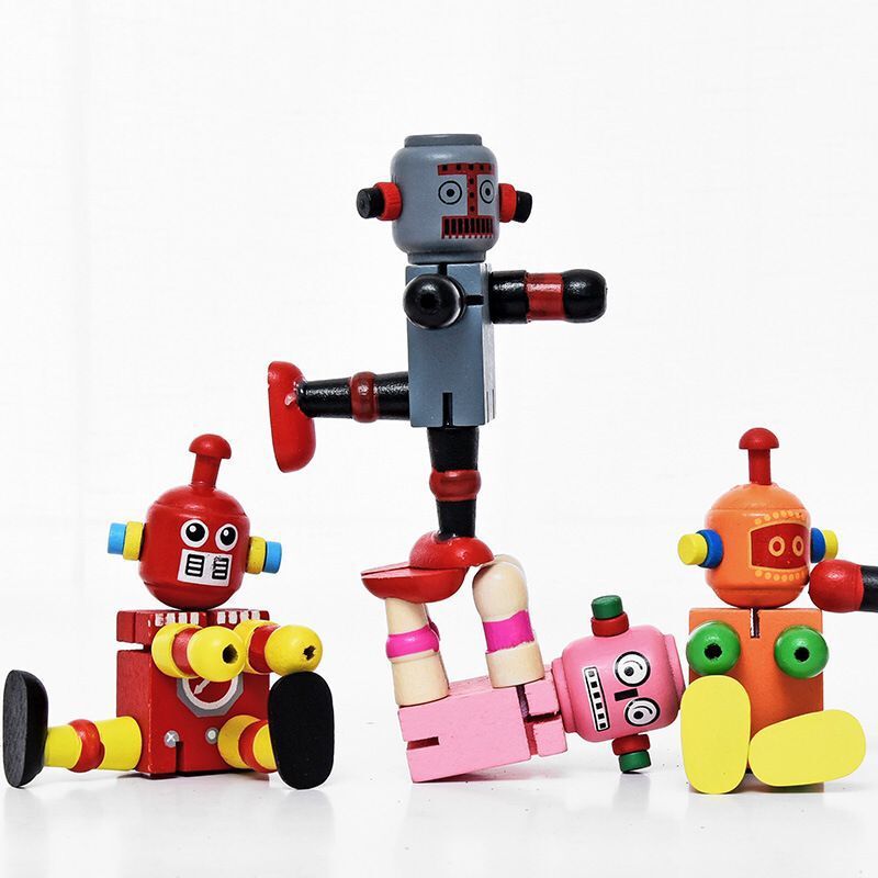Madera creativa variedad robot Niños y Niñas lindo deformación bloques de construcción madera montado juguetes regalo cumpleaños del estudiante