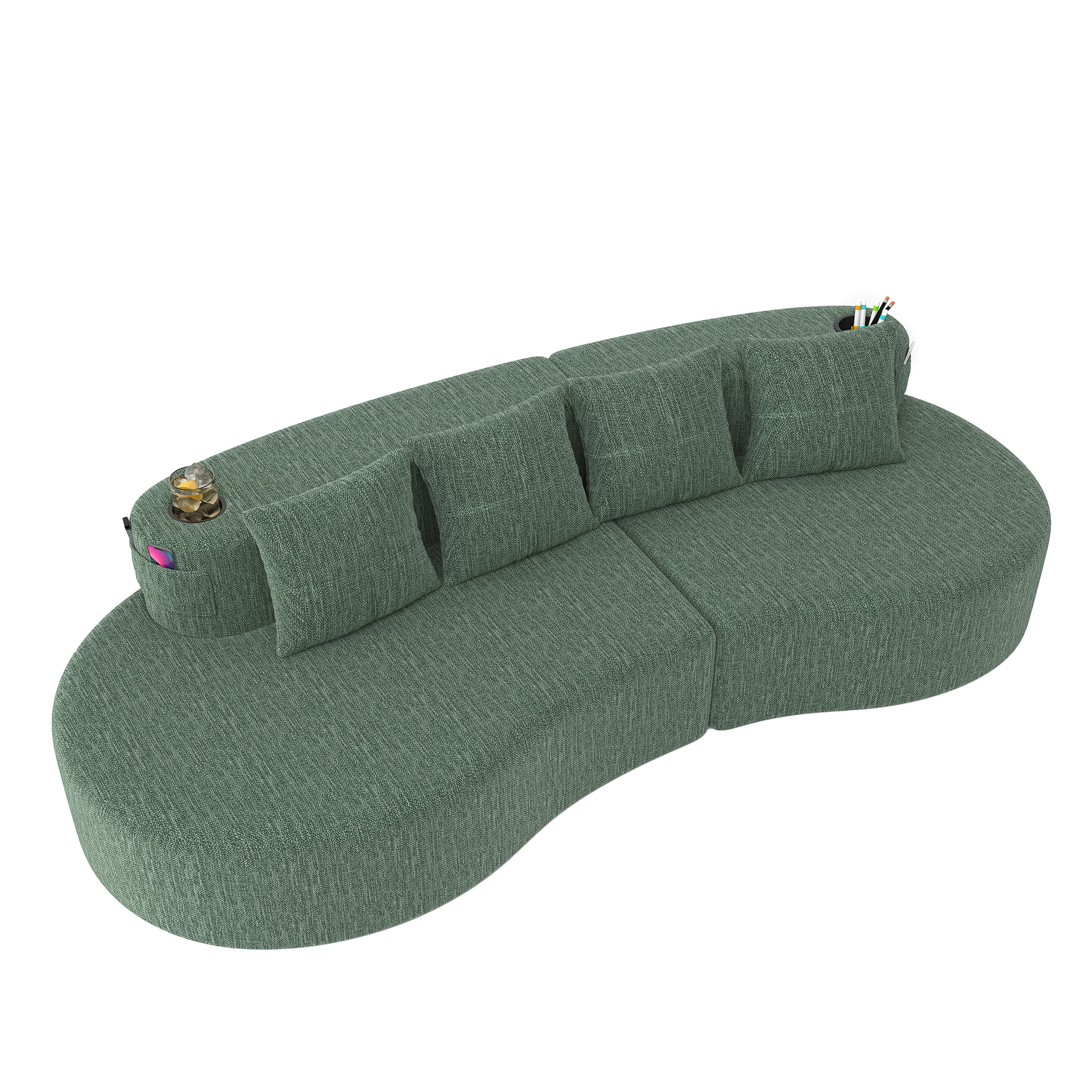 Nordic Light Luxury Cream Living Free Combination Sofá de tela recta Italiano Minimal Casual Recepción Doble