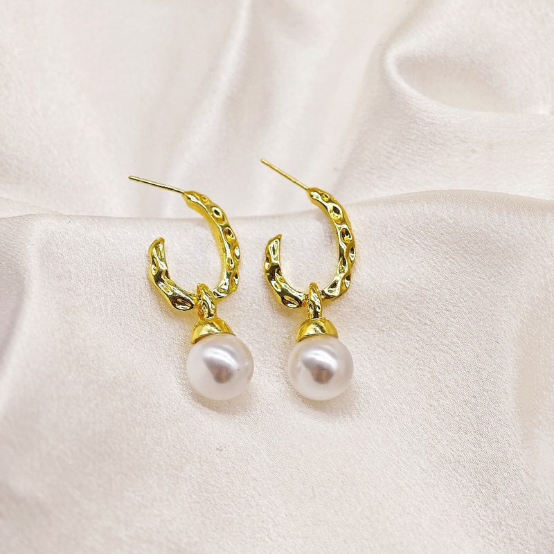 @Oferta especial @ Joyería elegante pendientes simples con lazo de perlas pendientes de moda versátiles de alta gama para mujer pendientes al por mayor