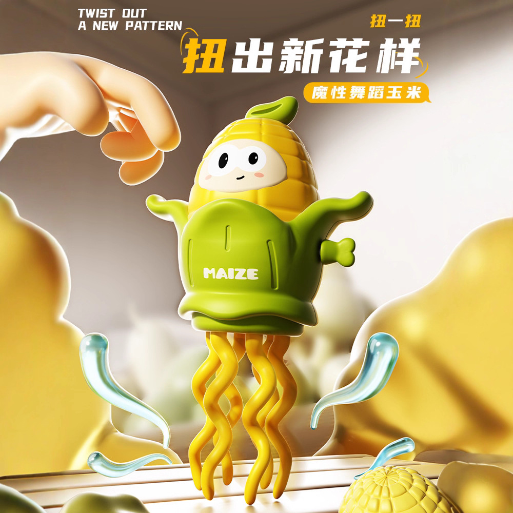 Nuevo Amazon mágico twist danza juguetes de maíz transfronterizos bebé dibujos animados caminar ocho patas juguetes de maíz