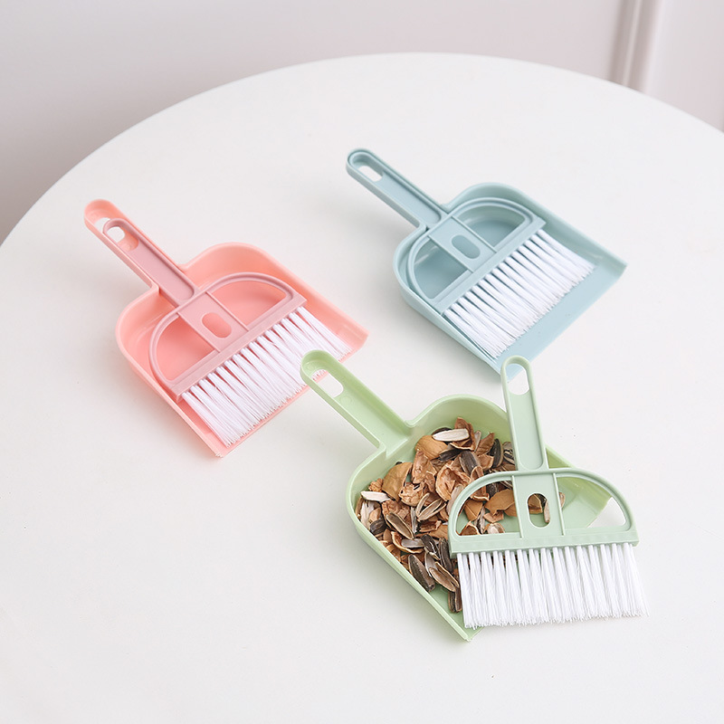 Desktop Broom Wholesale Mini Two-Piece Set with Shovel Plastic Hair Broom Office Monitor Keyboard Brush