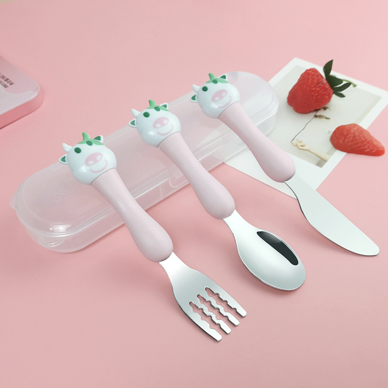 핑크 나이프 스푼 포크