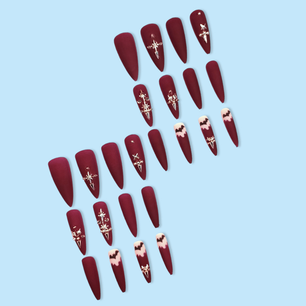 Vinegar mate remaches cruz manicure comercio exterior taladro personalización desgaste de uñas 24 piezas de parche de uñas