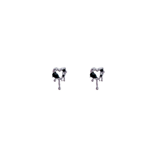 S925 Silver Needle Light Luxury Niche Cold Style Pearl Earrings Versatile Temperament Dark Geometric Stud Earrings