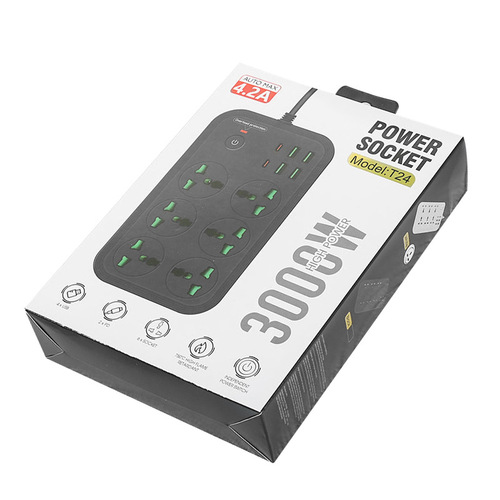 Cross-border power strip with switch socket 6-hole power strip for household use with cable USB power strip and drag strip wholesale manufacturer