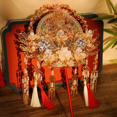 団扇両面古典的な2色の花嫁への結婚祝い手作りDIY素材パッケージ重工業ウェディングファン完成品