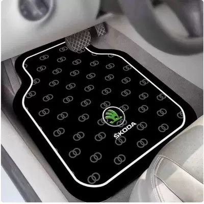 Avtomobil döşəmə paspasları | Universal Car Floor Mat, Single-Piece - skoda-standard-black-blue-car-floor-mats-5050cm-upgraded-version-of-diatom-mud-in-the-back-row