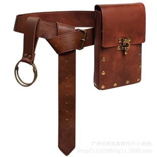 Amazon Genuine Leather Women's Mobile Phone Waist Bag Retro Steampunk Fashion Multifunctional Wallet Durable Belt