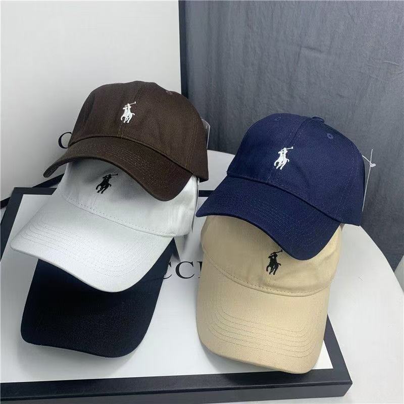Scannable Qr Code Rl Ralph Hat, Unisex Baseball Cap with Pony Logo Embroidery, Gray Soft-Top Polo Baseball Cap