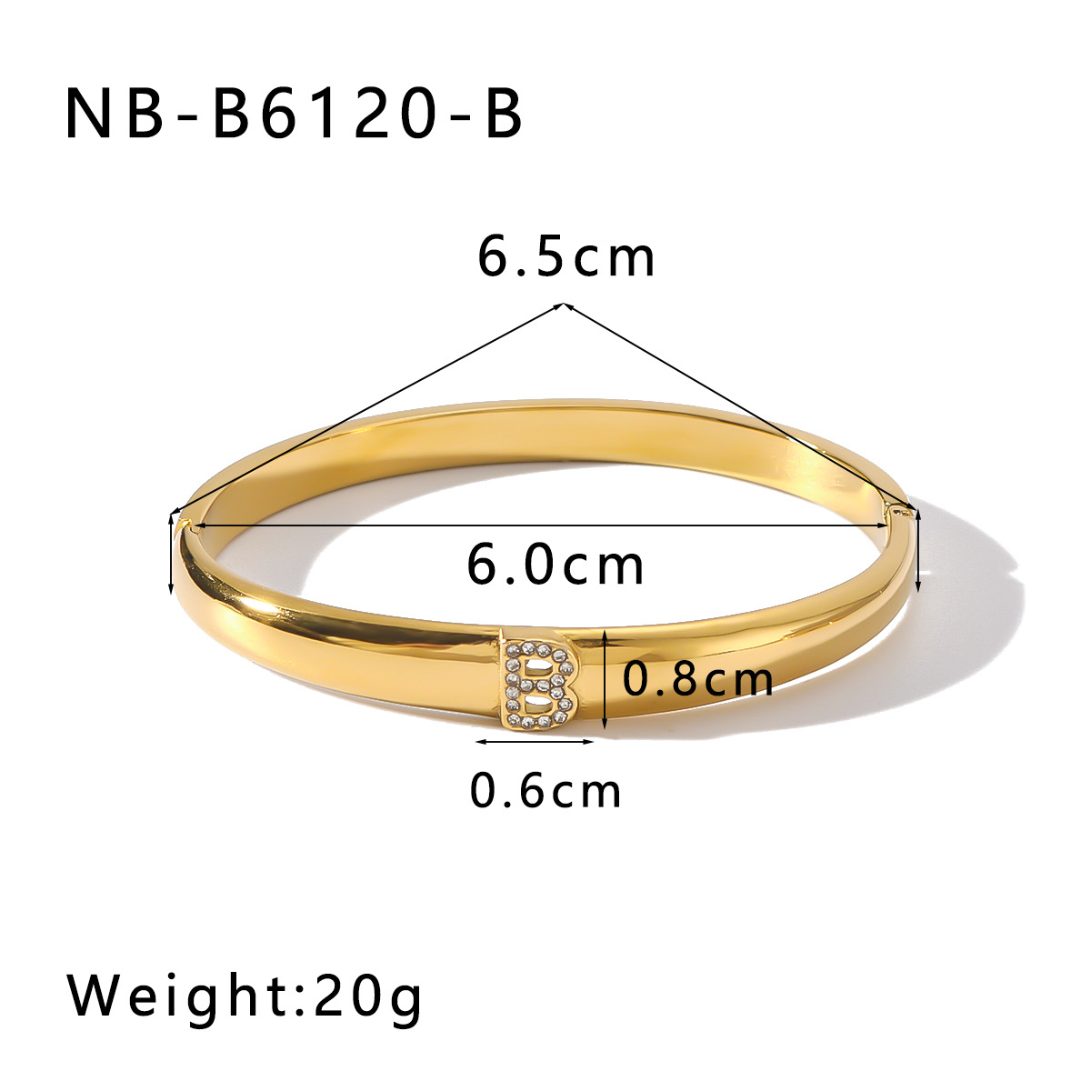 Daily Occasion 304 Stainless Steel Material Letter Pattern IG Style Simple Style Letter 304 Stainless Steel 18K Gold Plated Zircon Bangle In Bulk