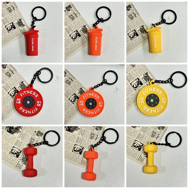 トレンドフィットネスシリーズのキーホルダー部品ミニバーベルのコップのペンダント|undefined