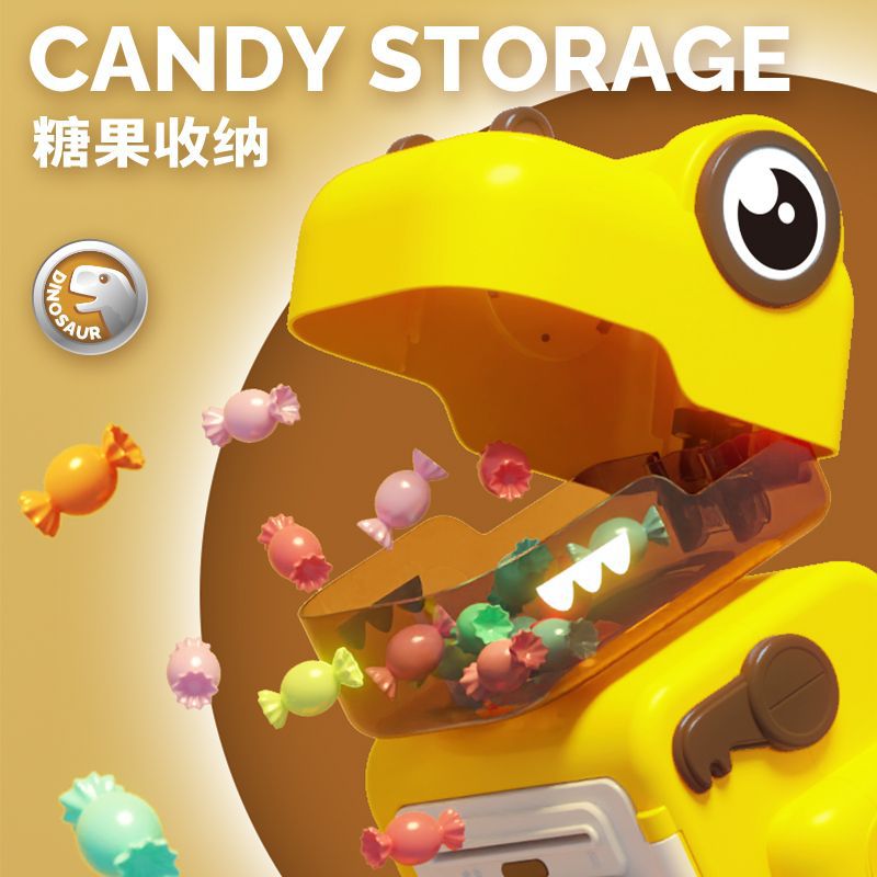 New Children's Dinosaur Piggy Bank Automatic Rolling Money Fingerprint Recognition Safe Multifunctional Early Education Music Piggy Bank