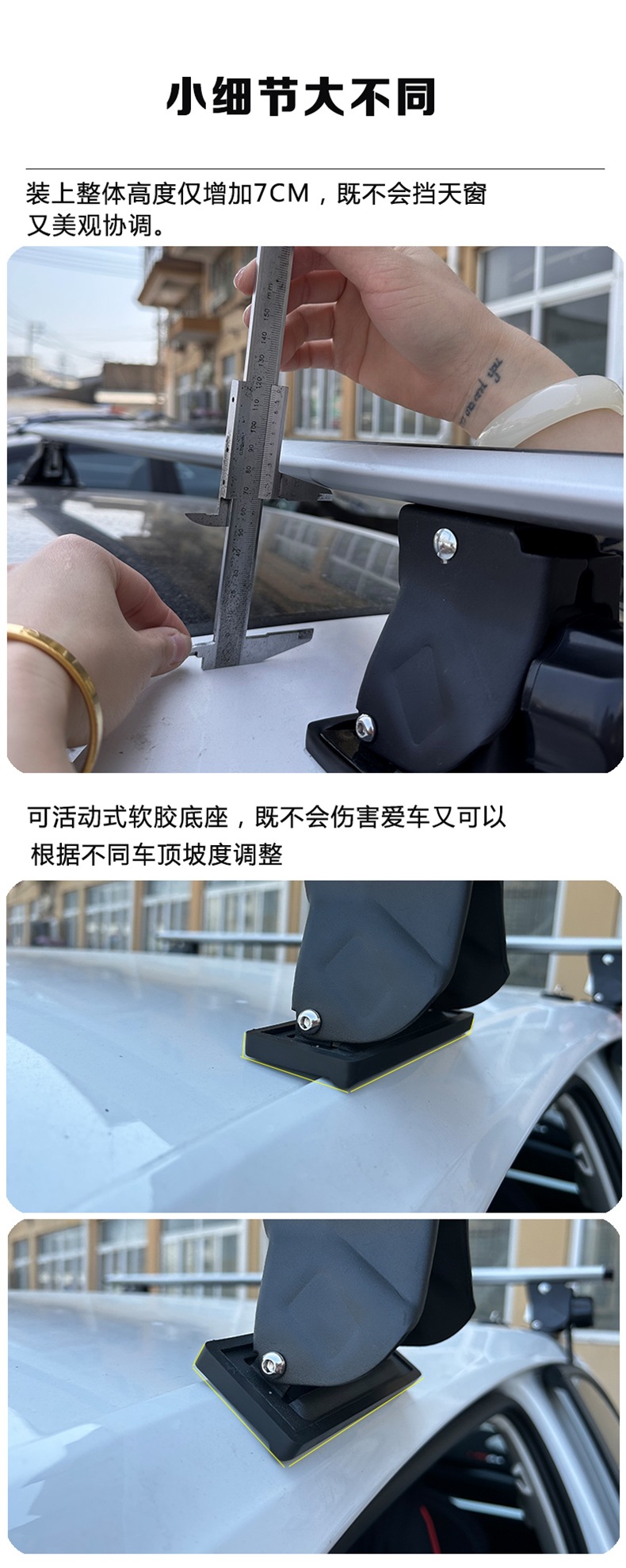 Universal Roof Rack for Cars, Suvs, and Pickup Trucks, Aluminum Alloy, No-Drill Installation, Heavy-Duty Light-Duty Roof Crossbars