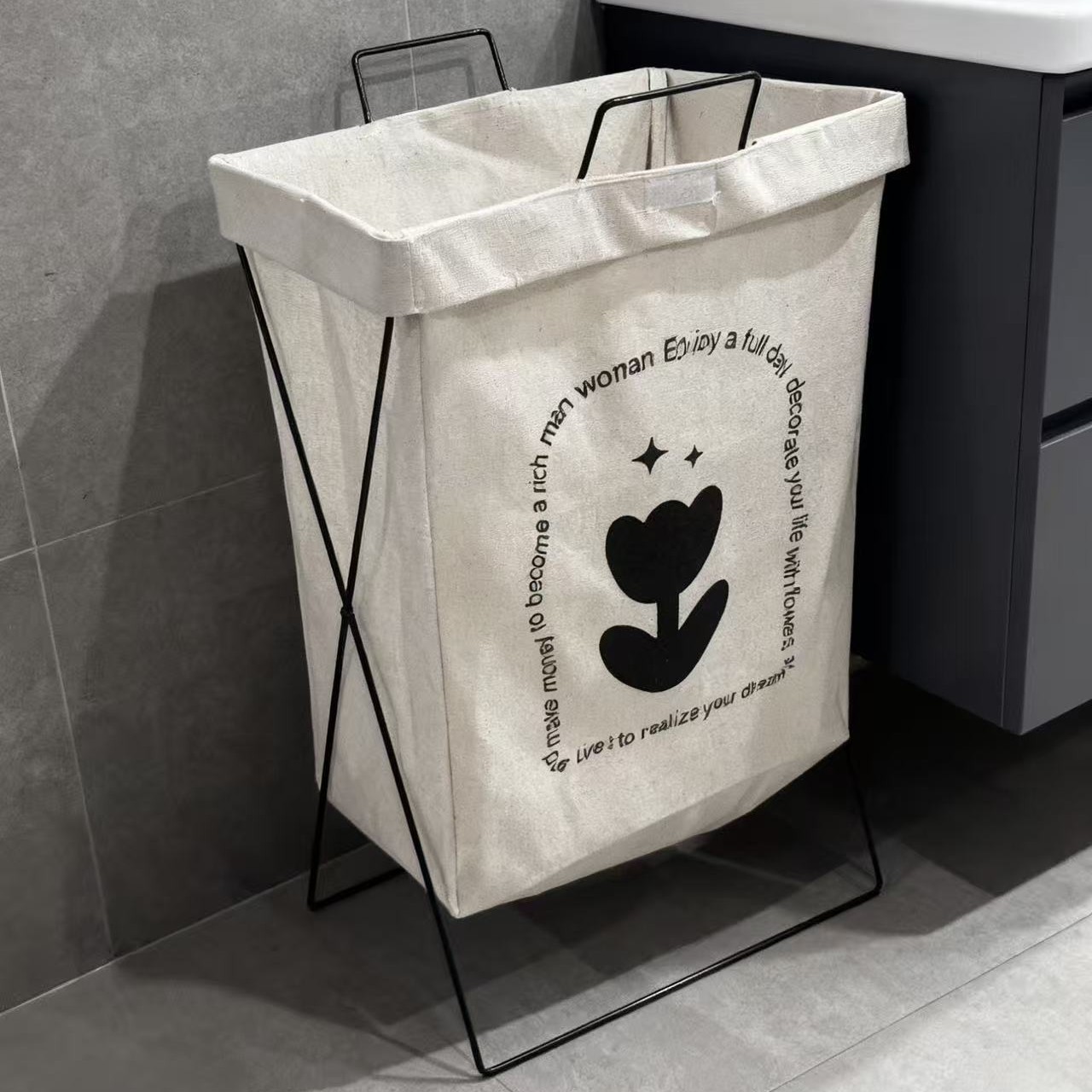 Cesta de ropa sucia de dormitorio doméstico gran capacidad balcón plegable hotel cesto de almacenamiento de ropa sucia cesto de almacenamiento de ropa sucia