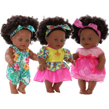 30cm非洲黑娃仿真娃娃儿童玩具公仔玩偶搪胶重生外贸批发仿真设计