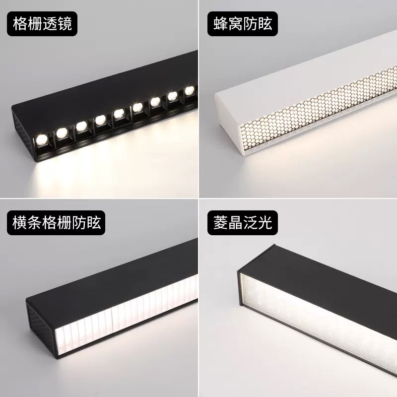 Led Pendant Light with Dimming for Office, Long Strip Light for Commercial Use, Splicing Studio Lighting, Led Anti-Glare