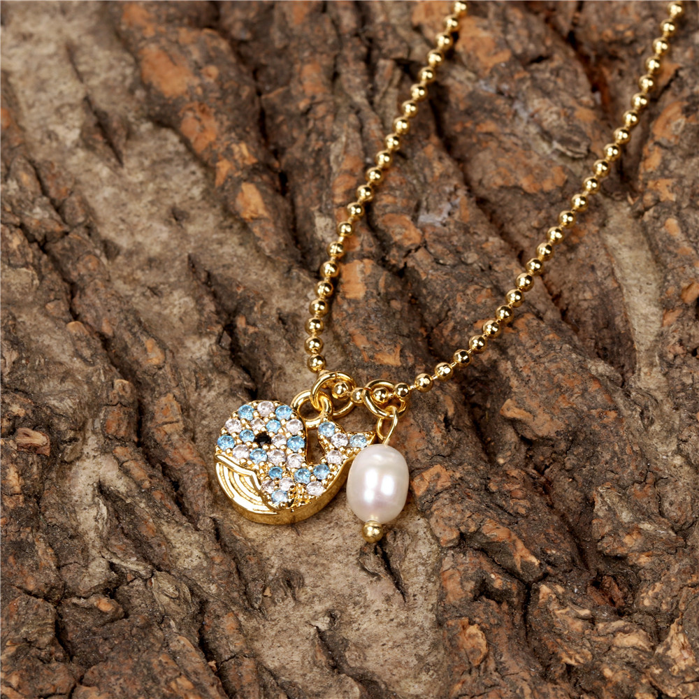 wholesale jewelry ship butterfly musical note pendant copper necklace nihaojewelry