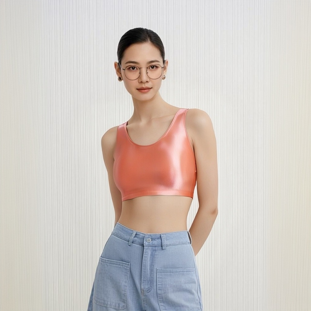 Nylon Bright Face Cool Feeling Sports Yoga Fitness No Chest Pad One-piece Beautiful Back No Mark No Steel Ring Can be Wearing for Bottoming