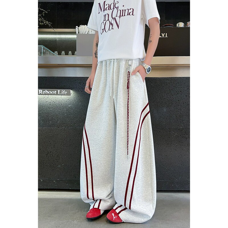 American-Style Striped Sports Casual Sweatpants for Men, Summer Thin Trendy High Street Hip-Hop Loose Wide-Leg Long Pants American-Style Striped Sports Casual Sweatpants for Men, Summer Thin Trendy High Street Hip-Hop Loose Wide-Leg Long Pants