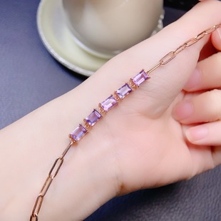 ����Ȼ��ˮ�����Ů���ɫ��������ʯ�ߴ�4*6mm�ߙns925���y�Ƕ