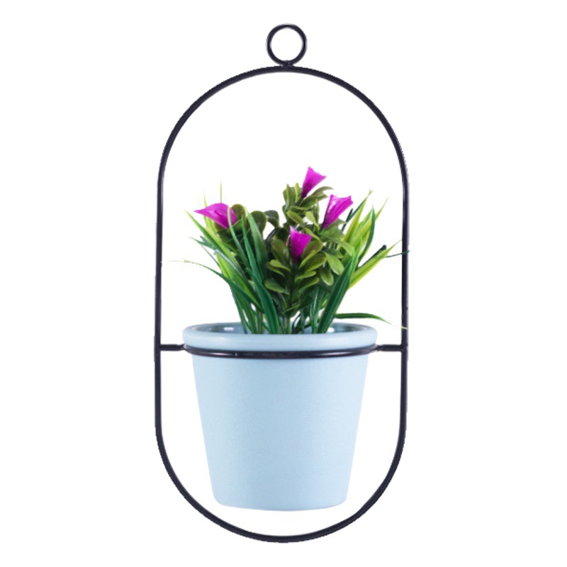 Inicio cesta colgante floral maceta de hierro soporte de flor artificial suculenta fabricante de decoración de maceta de plástico