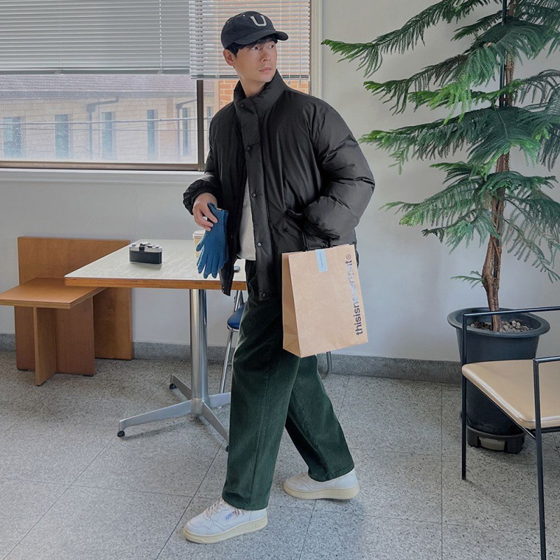 MYQ de alto grado de cuello alto de algodón acolchado abrigo de invierno cálido abrigo de los Hombres estilo coreano suelta de moda de algodón acolchado abrigo engrosada Chaqueta de algodón acolchado