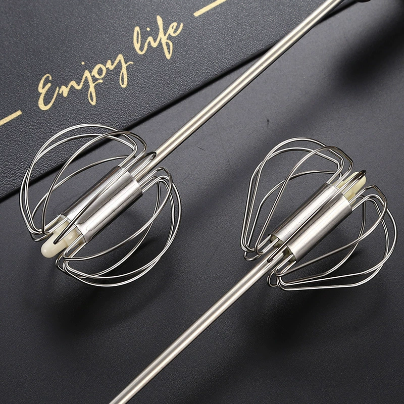 Stainless steel semi -automatic eggbeater presses the rotating eggs egg cream cream mixer kitchen baking tool