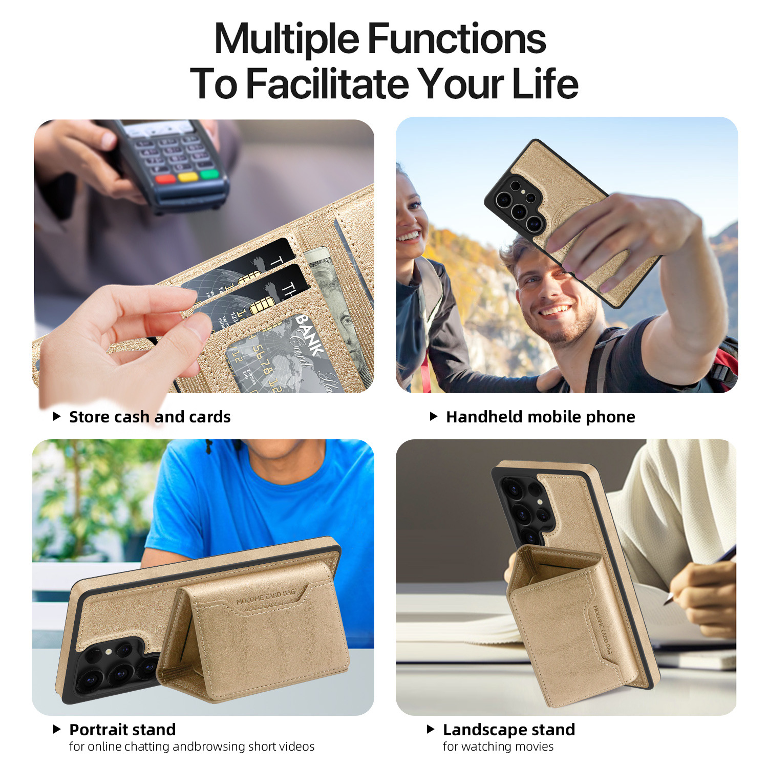 Adecuado para Samsung S25Edge Pindun multifuncional estuche para tarjeta magnética estuche para tarjeta S24FE estuche para teléfono anticaídas