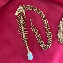 夏帕瑞丽  欧美火爆高级黄铜鱼骨项链