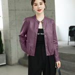 Короткая осенняя полиуретановая куртка, в корейском стиле, круглый воротник, оптовые продажи
