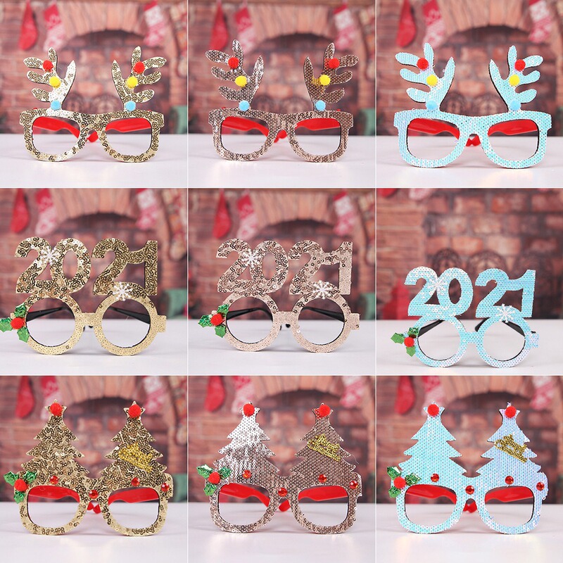 Christmas Decorative Glasses Frames for Adults and Kidsren, Creative Gifts for Parties, Christmas Tree Antler Glasses Decorations