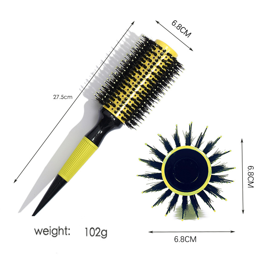 Tubo de aluminio de cerdas peine hogar curling peine venta al por mayor masaje peine del pelo peine de madera punta cola peine contraste color cojín de aire peine