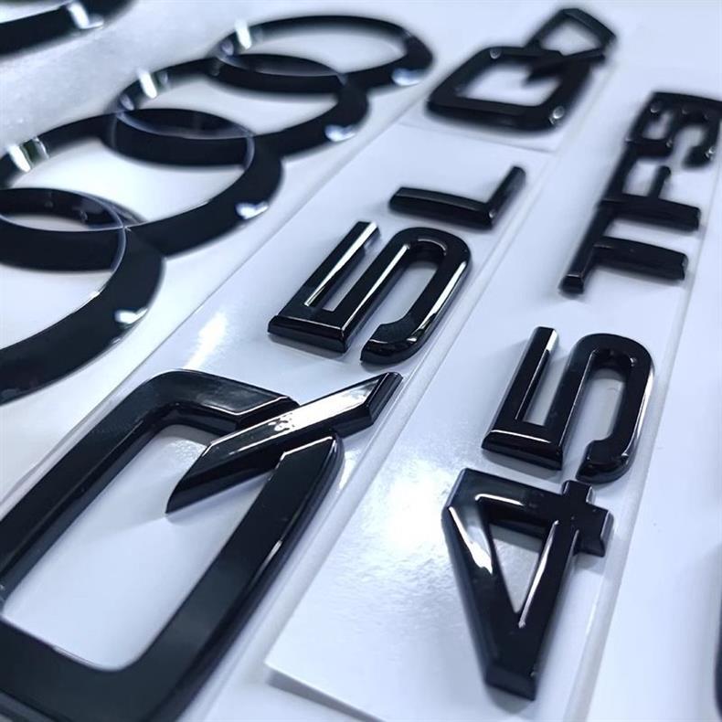 Audi Q5LQ7 modified black car emblem, 45 four-wheel drive, 55 TFSI engine, 2.0T and 3.0 engine options, rear four-ring lettering emblem set