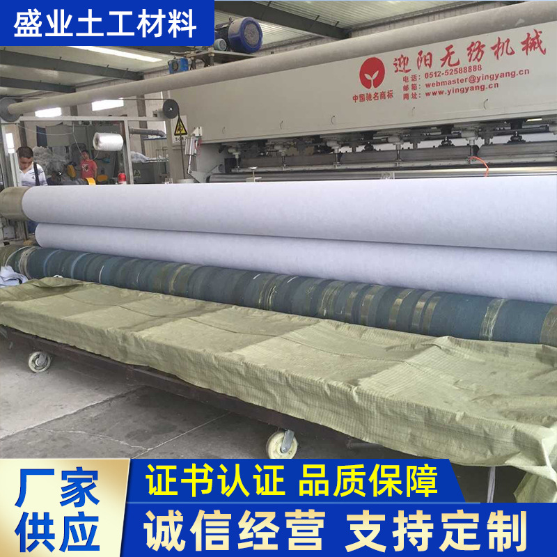厂家供应pet防渗白色土工布 公路施工养护加固护坡土工布批发