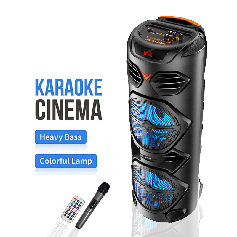 Factory Special Offer Double 8-inch Big Horn Square Dance K Song Wireless Bass Big Horn Karaoke Party Bluetooth Speaker