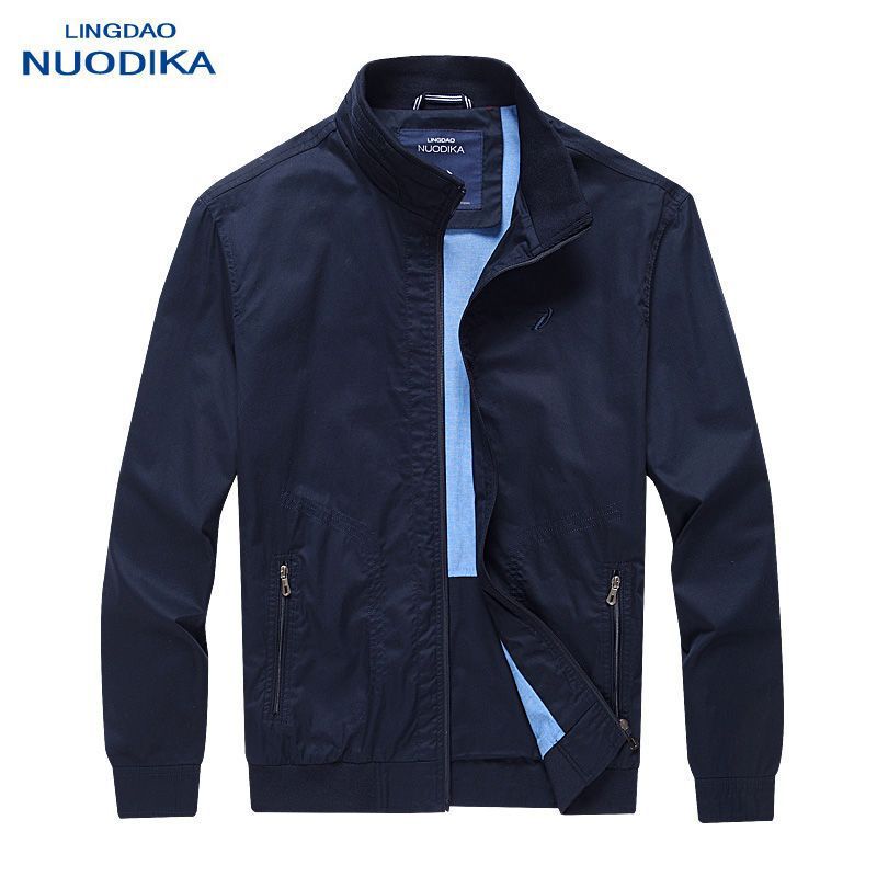 Bass Xuan Ying Business High-End Pure Cotton Men's Stand-Up Collar Jacket Men's Spring and Autumn Casual Coat European Style