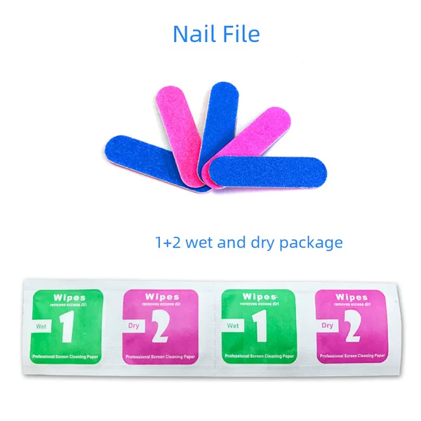 Nail File Nail Curator Wooden Nail Cleaner Cleaning Bag Set Alcohol Cotton Mobile Phone Computer Cleaning Wipe