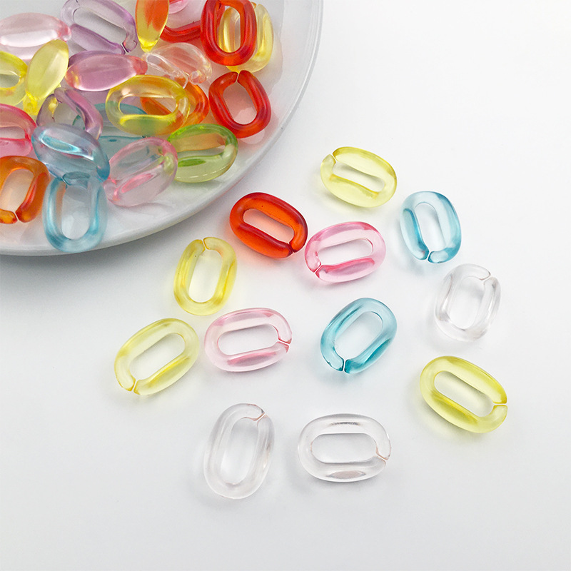 混合 100 ピース/パックアクリルプラスチックチェーンバックルカラフルな楽しい U 字型バックルキーホルダー携帯電話チェーンアクセサリー|undefined